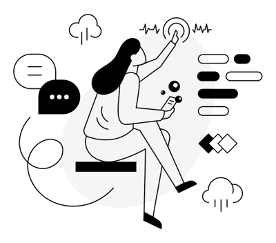 Illustration of a person chatting with MurMur on their phone